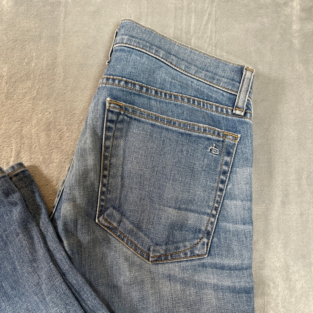 Rag Bone Jeans Womens Size 24 Tomboy Medium Wash Distressed Cropped - Picture 6 of 6